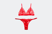 Load image into Gallery viewer, Scarlet Lace And Satin Set