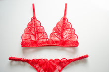 Load image into Gallery viewer, Scarlet Lace And Satin Set