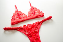 Load image into Gallery viewer, Scarlet Lace And Satin Set