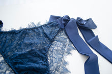 Load image into Gallery viewer, Pine Tie Side Lace Set - Navy
