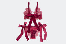 Load image into Gallery viewer, Pine Tie Side Lace Set - Wine