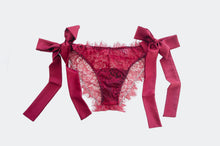 Load image into Gallery viewer, Pine Tie Side Lace Set - Wine