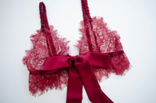 Load image into Gallery viewer, Pine Tie Side Lace Set - Wine