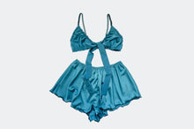 Load image into Gallery viewer, Teal Satin Lounge Set