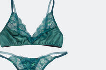 Load image into Gallery viewer, Forest Satin Lace Bra