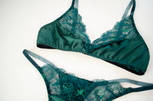 Load image into Gallery viewer, Forest Satin Lace Bra