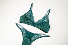 Load image into Gallery viewer, Forest Satin Lace Bra