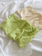 Load image into Gallery viewer, Limited Edition: Textured Slash Neck Crop