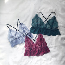 Load image into Gallery viewer, Sheer lace bralet (multiple colours)