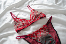 Load image into Gallery viewer, Cherry Embroidered Heart Set