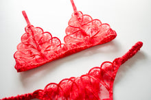 Load image into Gallery viewer, Scarlet Lace And Satin Set
