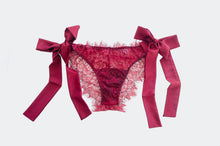 Load image into Gallery viewer, Pine Tie Side Lace Set - Wine
