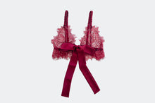 Load image into Gallery viewer, Pine Tie Front Lace Bralet - Wine
