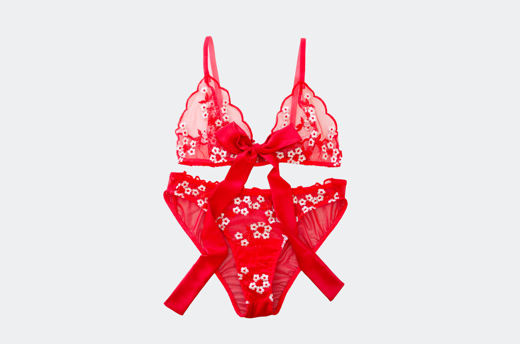 Rouge Floral Lace Set