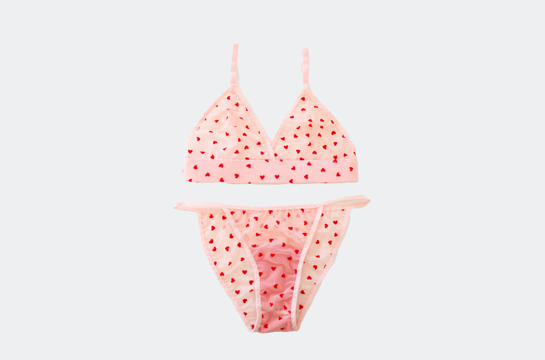 Blush Mesh Heart Set