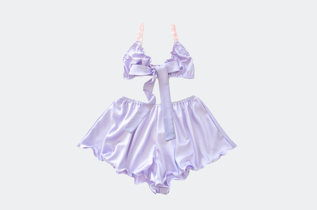 Lavender Satin Lounge Set