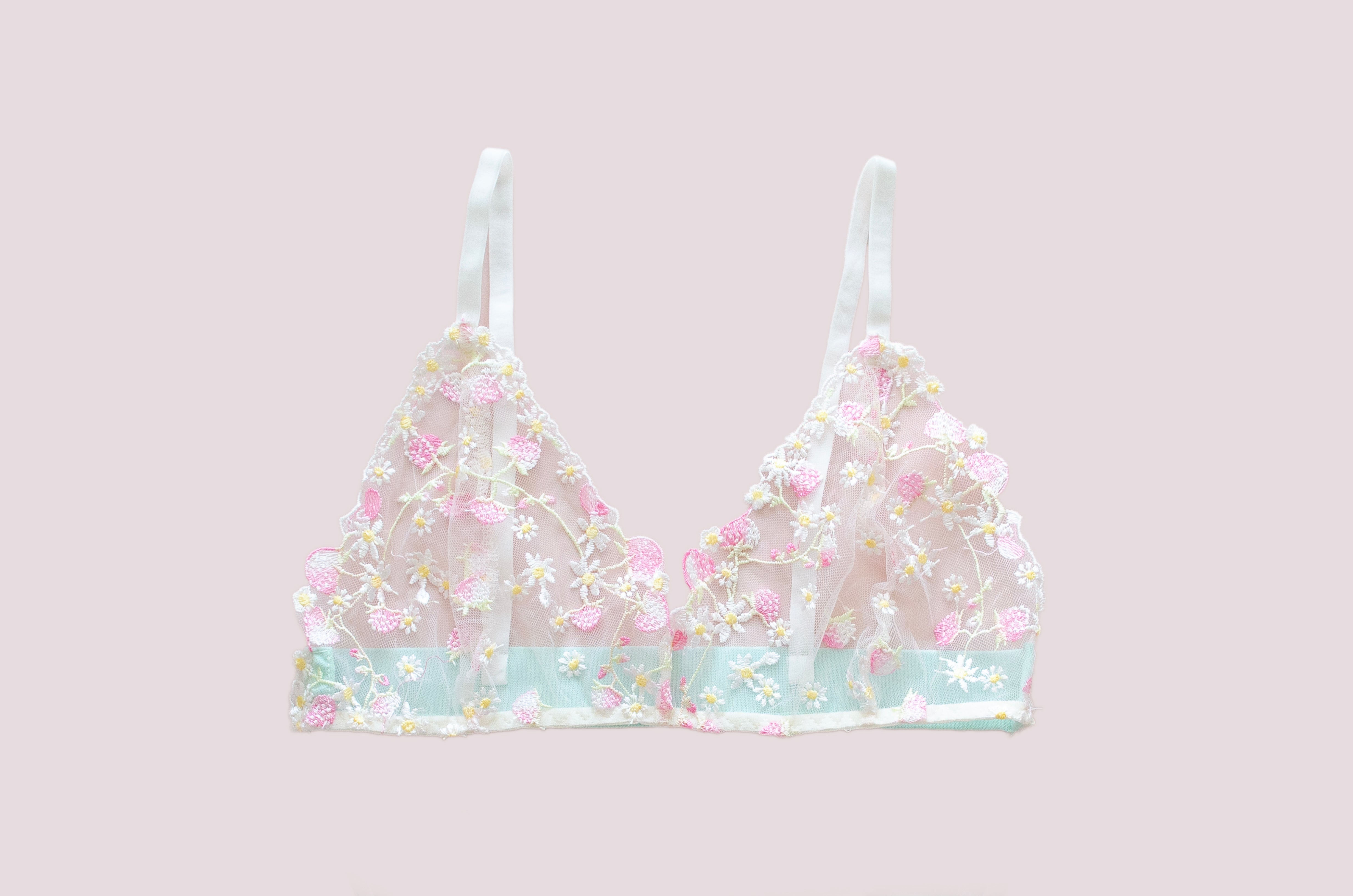 Straberry Mint Lace Bra – ELB handmade