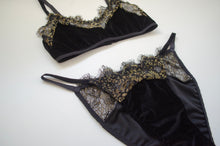 Load image into Gallery viewer, Noir Velvet and Lace Set
