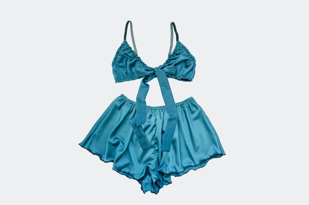 Teal Satin Lounge Set