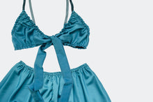 Load image into Gallery viewer, Teal Satin Lounge Set
