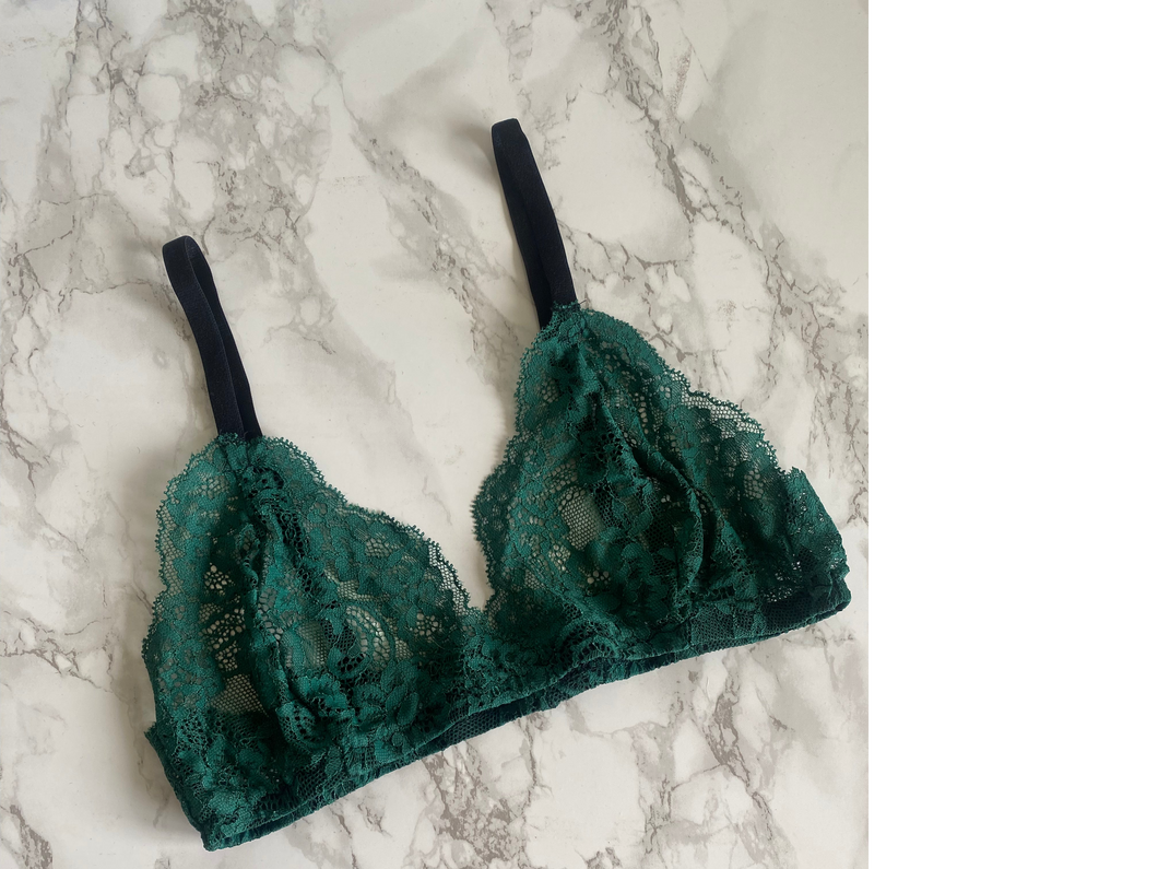 Green lace bralet - 32D