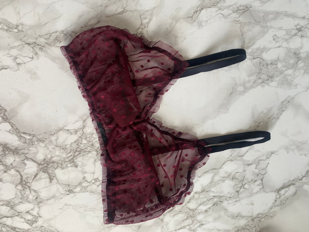 Burgundy lace bralet - 30DD