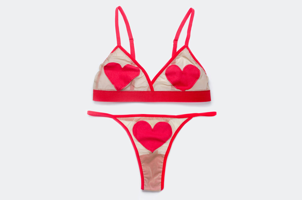 Heart applique set