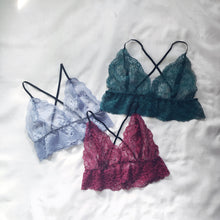 Load image into Gallery viewer, Sheer lace bralet (multiple colours)
